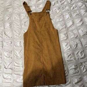 Brown Corduroy Overall Dress